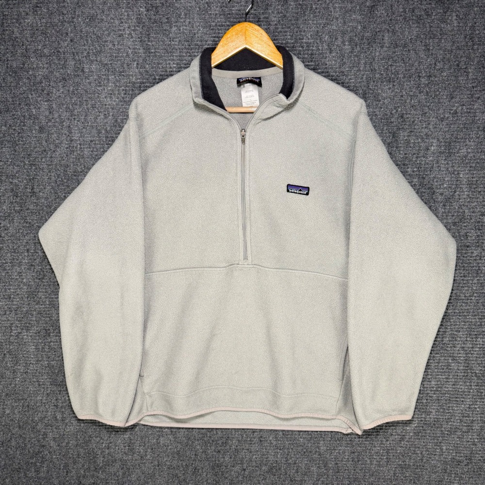 Patagonia Synchilla Marsupial Fleece Quarter Zip Pullover Gray Mens Large